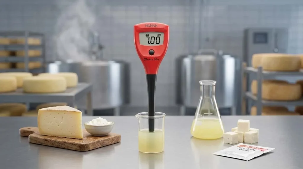 Hanna HI98100 Checker Plus pH Tester - alat digital pengukur pH susu dan curd keju dengan kalibrasi ASTM E70-24