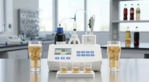 Mini Titrator Hanna Instrument HI84530 - perangkat uji asam di atas meja laboratorium