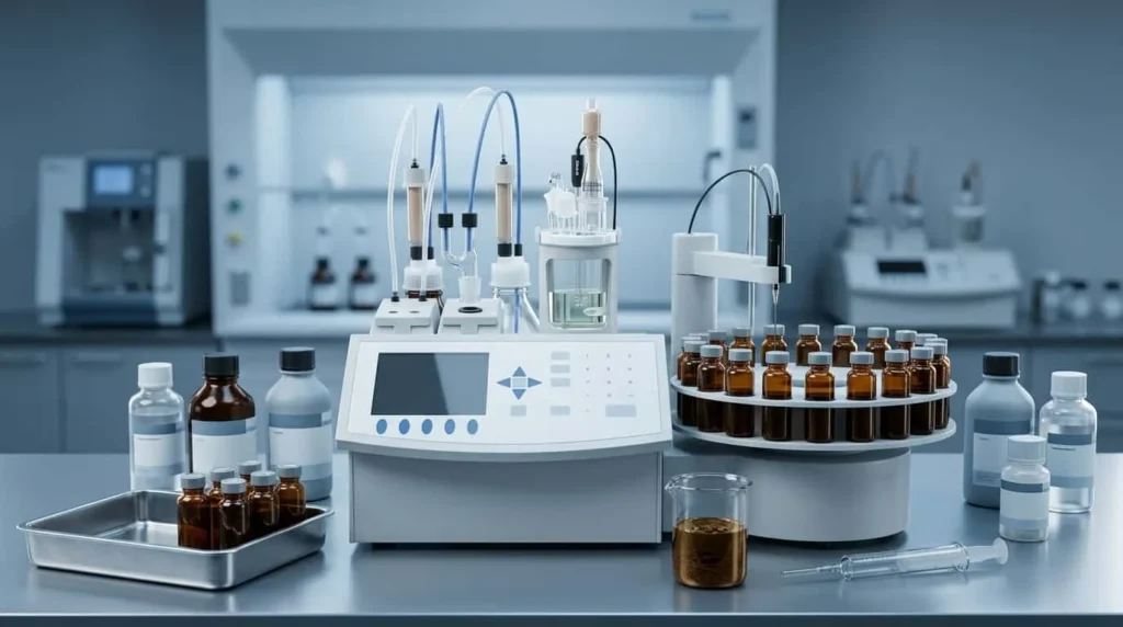 Karl Fischer Hanna Instrument HI904 - titrator dengan autosampler untuk kalibrasi kadar air crude oil