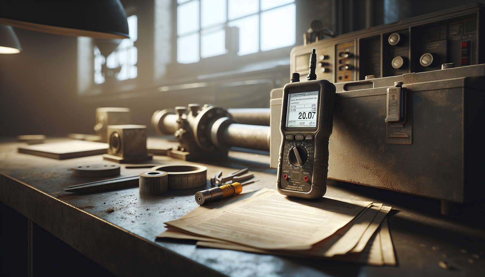 Portable DO/BOD meter with IP67 rating on a data center service panel for accurate water quality monitoring.