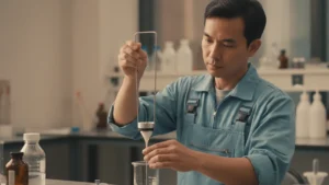 Viskositas Flow Cup NOVOTEST VZ-246P - cangkir logam silinder dengan lubang kecil di dasar untuk pengukuran viskositas.